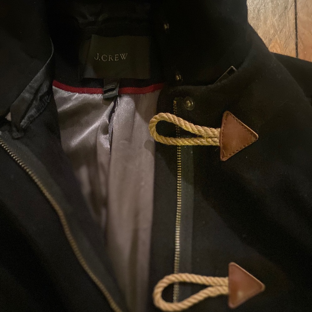 J.CREW WOOL NAVY BLACK Nautical TOGGLE COZY LONG Coat GORG CLASSY - Picture 11 of 16